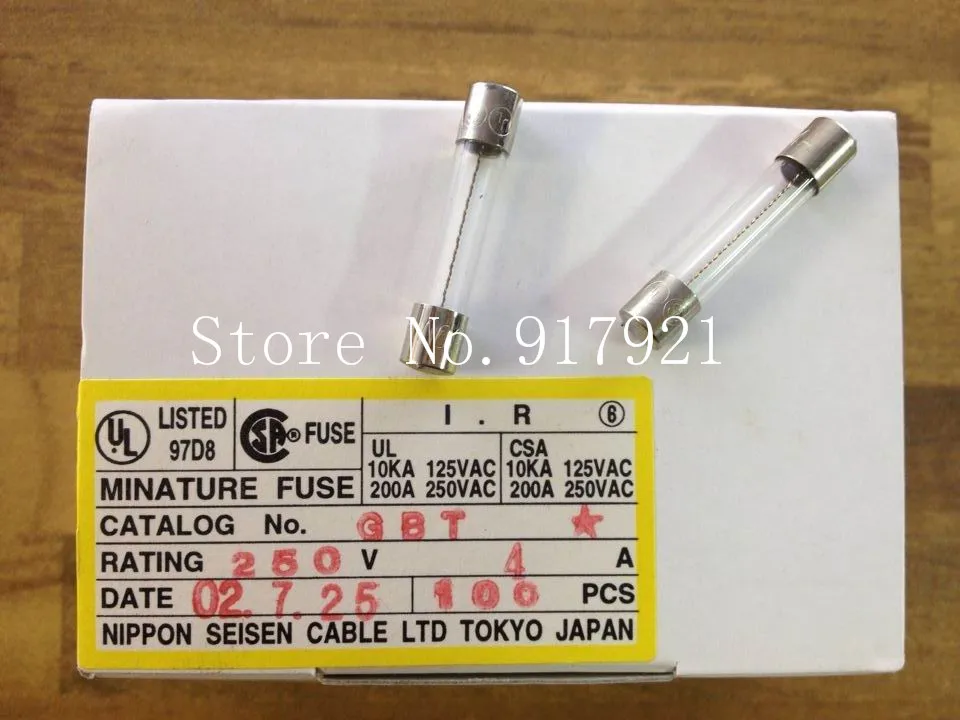 [ZOB] Imported Japanese JET GBT 6X30 4A 250V FUSE   original explosion-proof glass  --200pcs/lot