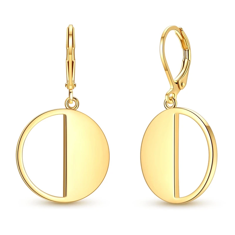 

925 Sterling Silver French Style Half Circle Openwork Drop Earring For Anniversary Wedding Jewelry Gifts