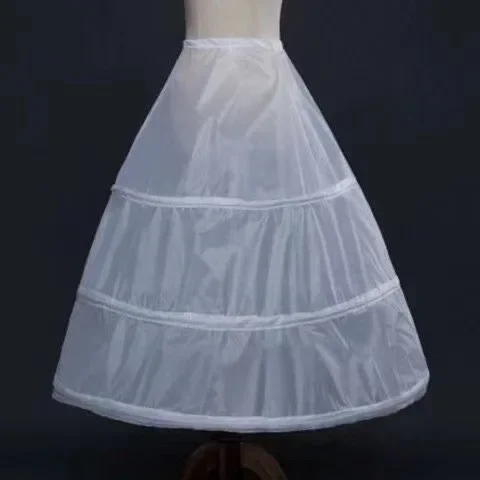 Enaguas con cintura de 3 aros para mujer, enagua hasta el suelo, crinolina para vestido de novia de boda