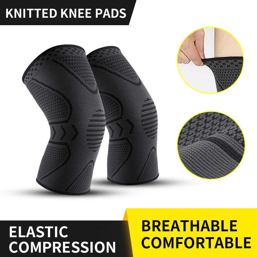 Kyncilor Compression Knee Support Joint Pain Arthritis Relief Running Fitness Anti Slip Silicone Brace Knee Pads