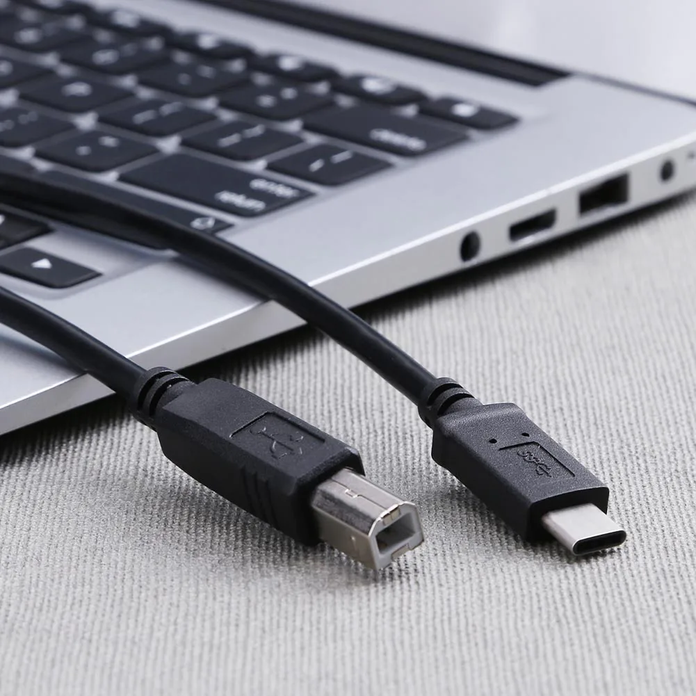 USB-C الى يو اس بي 2.0 بي كابل بيانات ، متوافق مع ماك بوك ، لابتوب كونيكت ، اتش بي ، ابسون ، طابعة كانون ، ماسح ضوئي ، لوحة مفاتيح ميدي ، دي جي ، USB-C