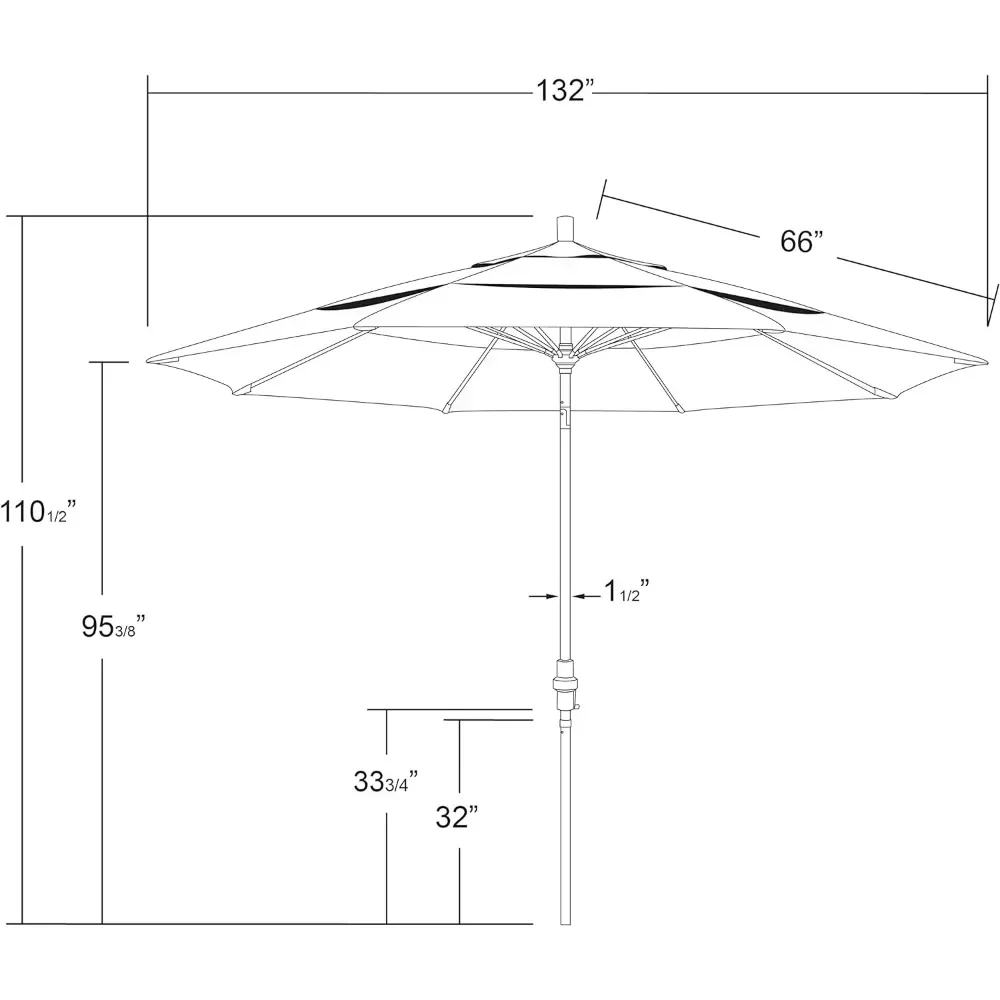 outdoor umbrellaPatio Umbrella, Bronze Pole, Forest Blue