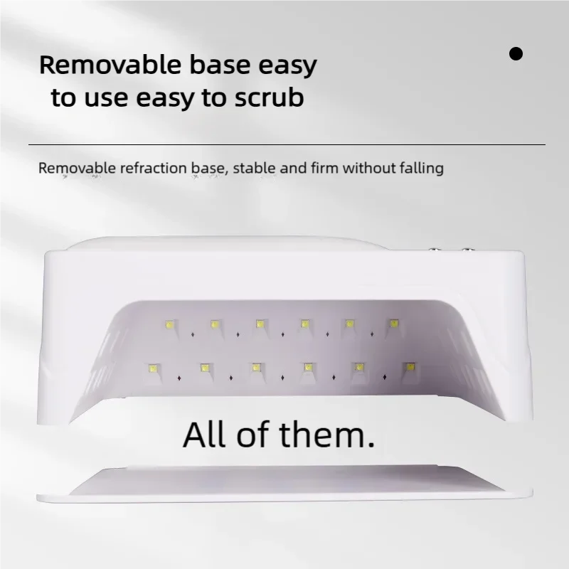 مصباح أظافر T9 96W مع حامل هاتف ومسند لليد، 78 خرزة LED، مصدر ضوء مزدوج، 5 أوضاع مؤقت، علاج سريع #3