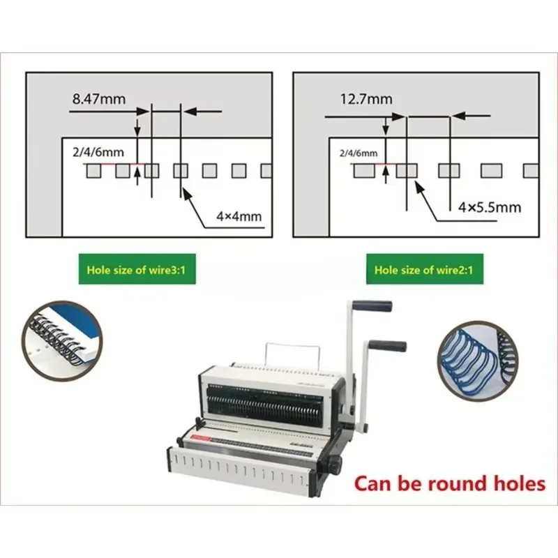 Sale Desktop Office Wire Binder Machine 2:1 And 3:1 Calendar Wire Binding Machine F4 Size Wire Binding Machine
