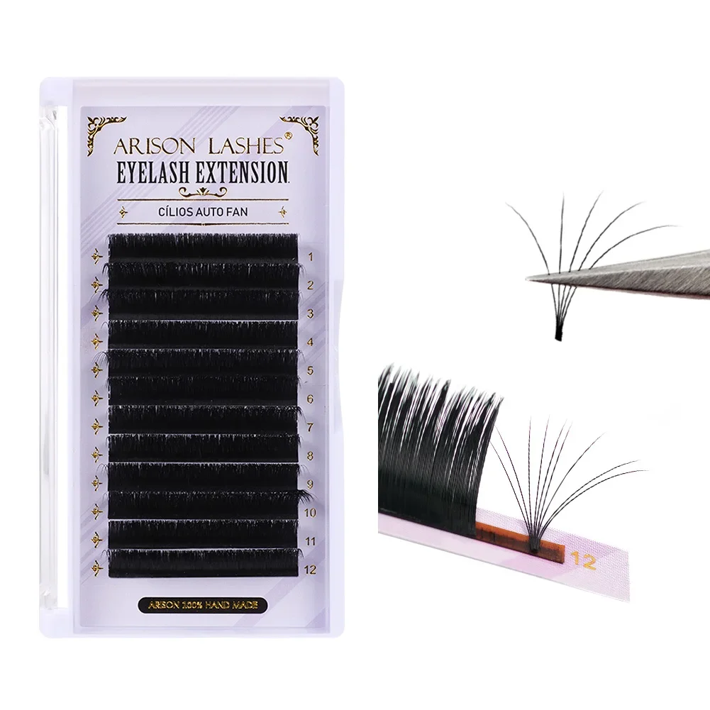 ARISON L/M/cc/dd 8-18mm Easy Fan Lash Extensions Bloom Eyelash Extension Austomatic Flowering Fast Fan Self-Making Volume Lashes