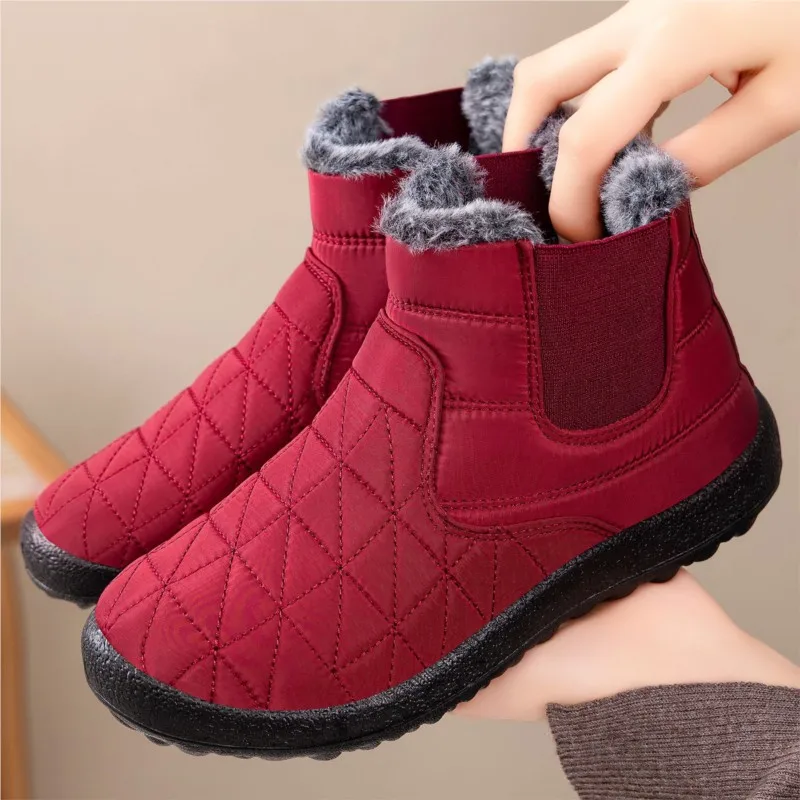 

Women's Boots Snow Solid Woman Shoes Waterproof Shoes Women Plus Size Ankle Boots Plush Women's Winter Boots Botas Mujer