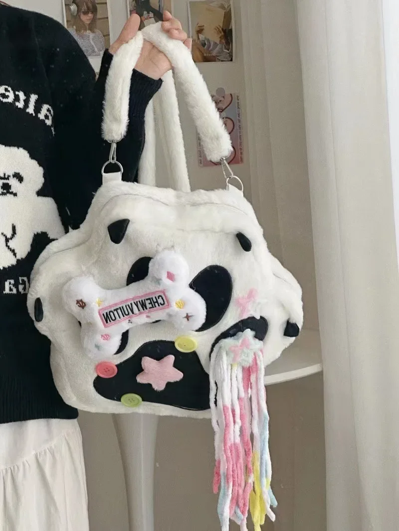 Sac à dos à griffes féline Anime Lolita Kawaii pour femme, sac à main Cosplay Cartoon, sacs en peluche initiés, sac messager, accessoire de sac à dos