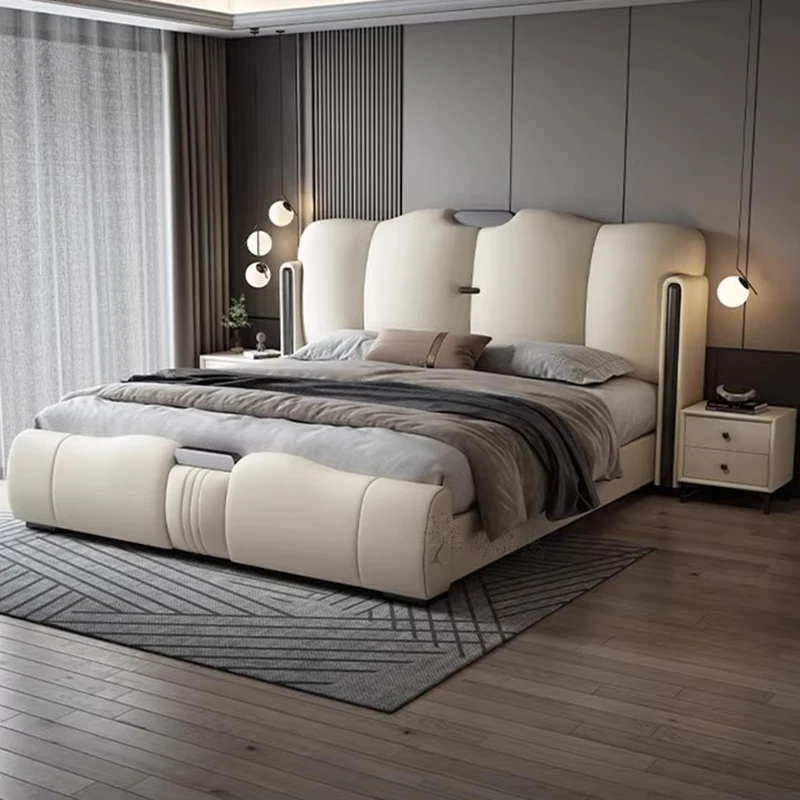 

Luxury Unique Bed Modern Nightstands Under Storage Sleeping Bed Frame Headboard King Size Meubles De Chambre Bedroom Furniture