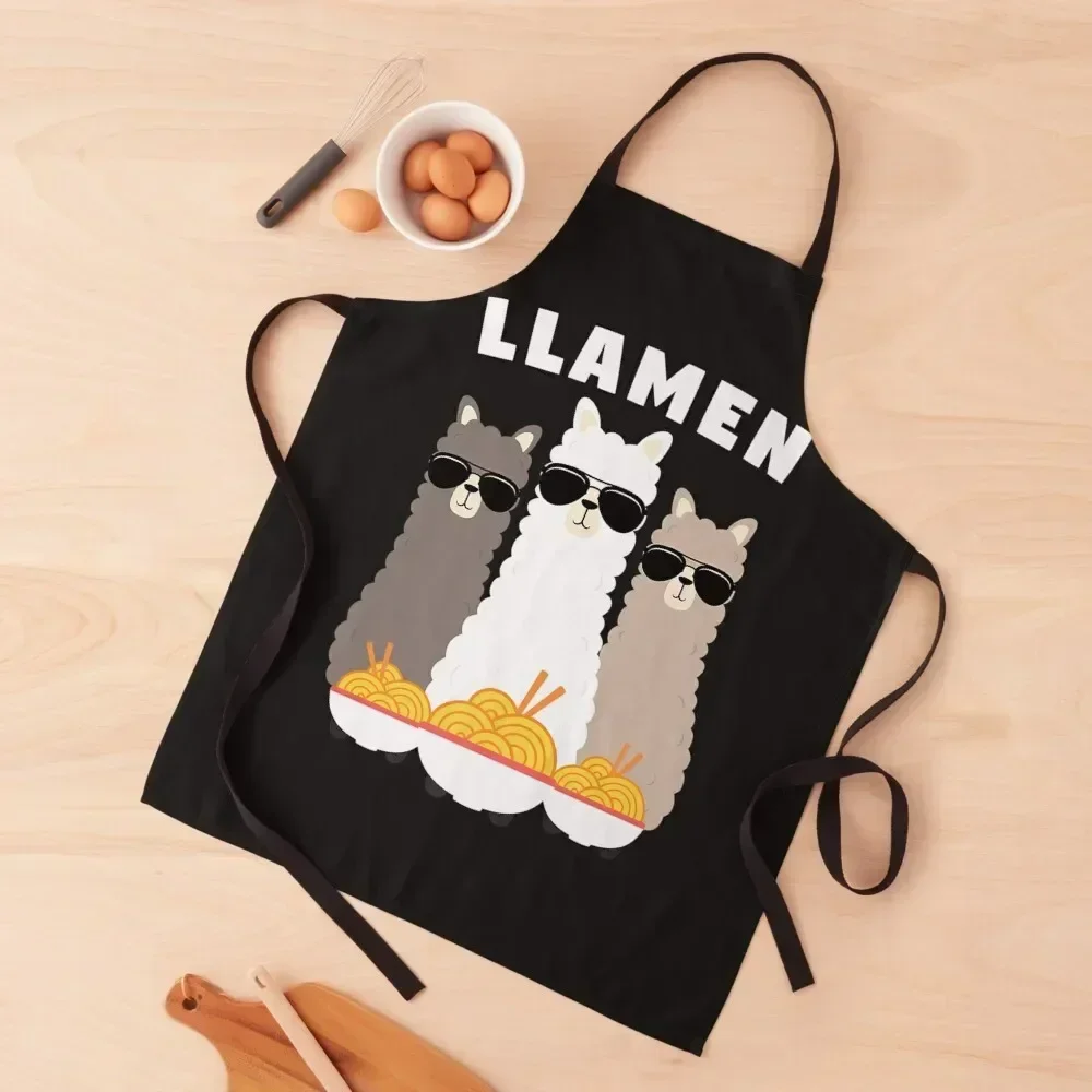 

Japanese Llamen Noodles Kawaii Gift Idea Funny Ramen Premium Apron Chef Accessories Men'ss Kitchen Front Apron