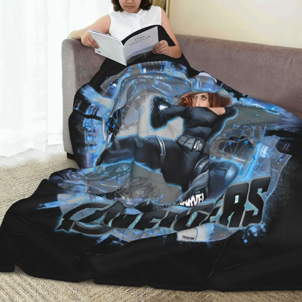 Warm Soft Blanket Airplane Travel Black Widow Throw Blanket Flannel Bedspread For Living Room Graphic Sofa Bed Cover