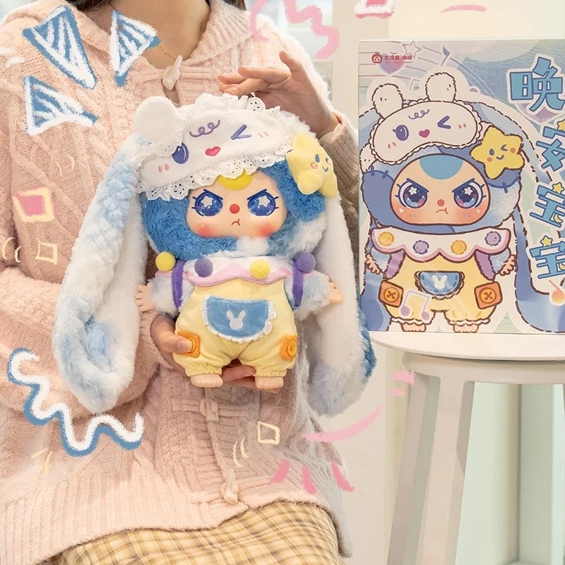

Genuine Baby Three 400% Vinyl Kawaii Good Night Baby Series Pink Blue Decoration Collectible Anime Figure Friends Gifts