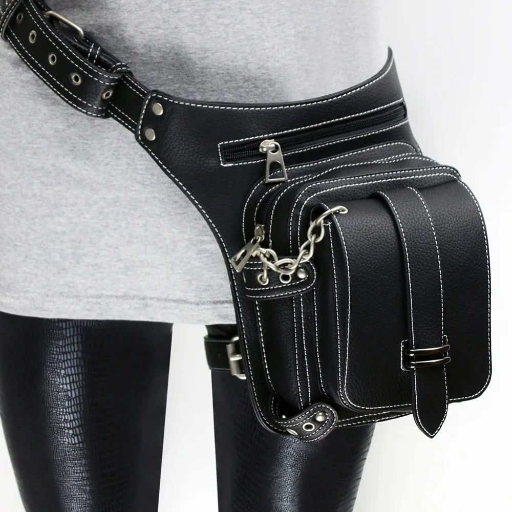 

Fanny pack thigh Motor leg Outlaw Pack Steam punk waist bag a case for phone leg bag Purse leather carteras mujer bag pocket