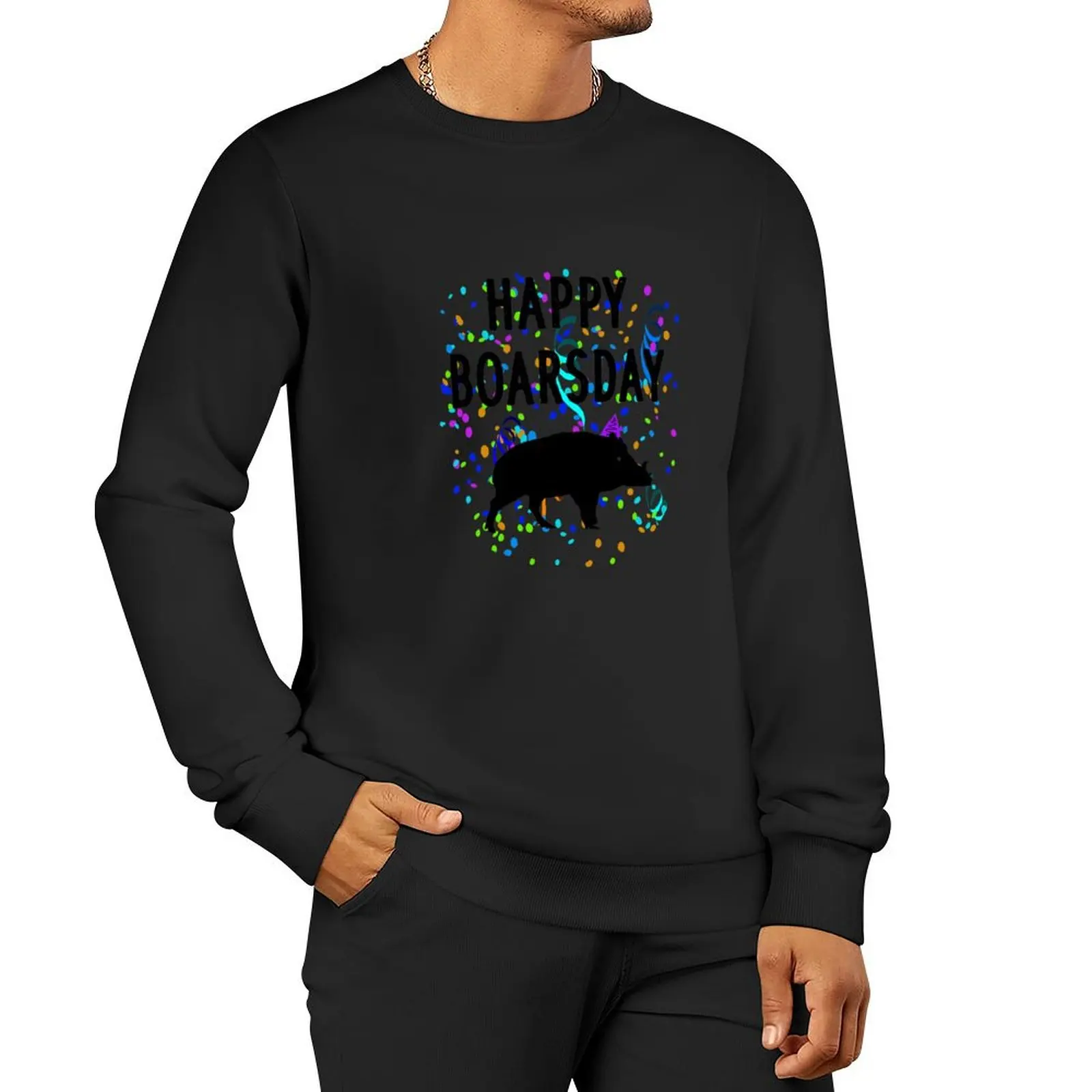 

Happy boar day forest grandpa traditional costumes design Pullover Hoodie tracksuit men tracksuits men wear hooded sweatshirts