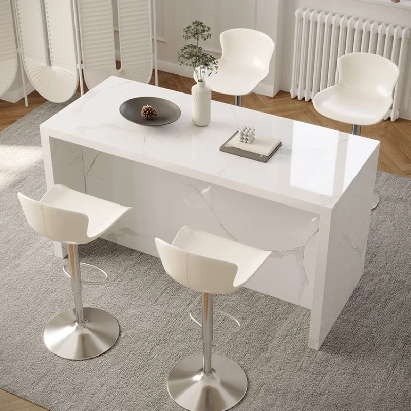 Italian style full rock board bar table, family dining table, living room, kitchen partition, light luxury island table guide