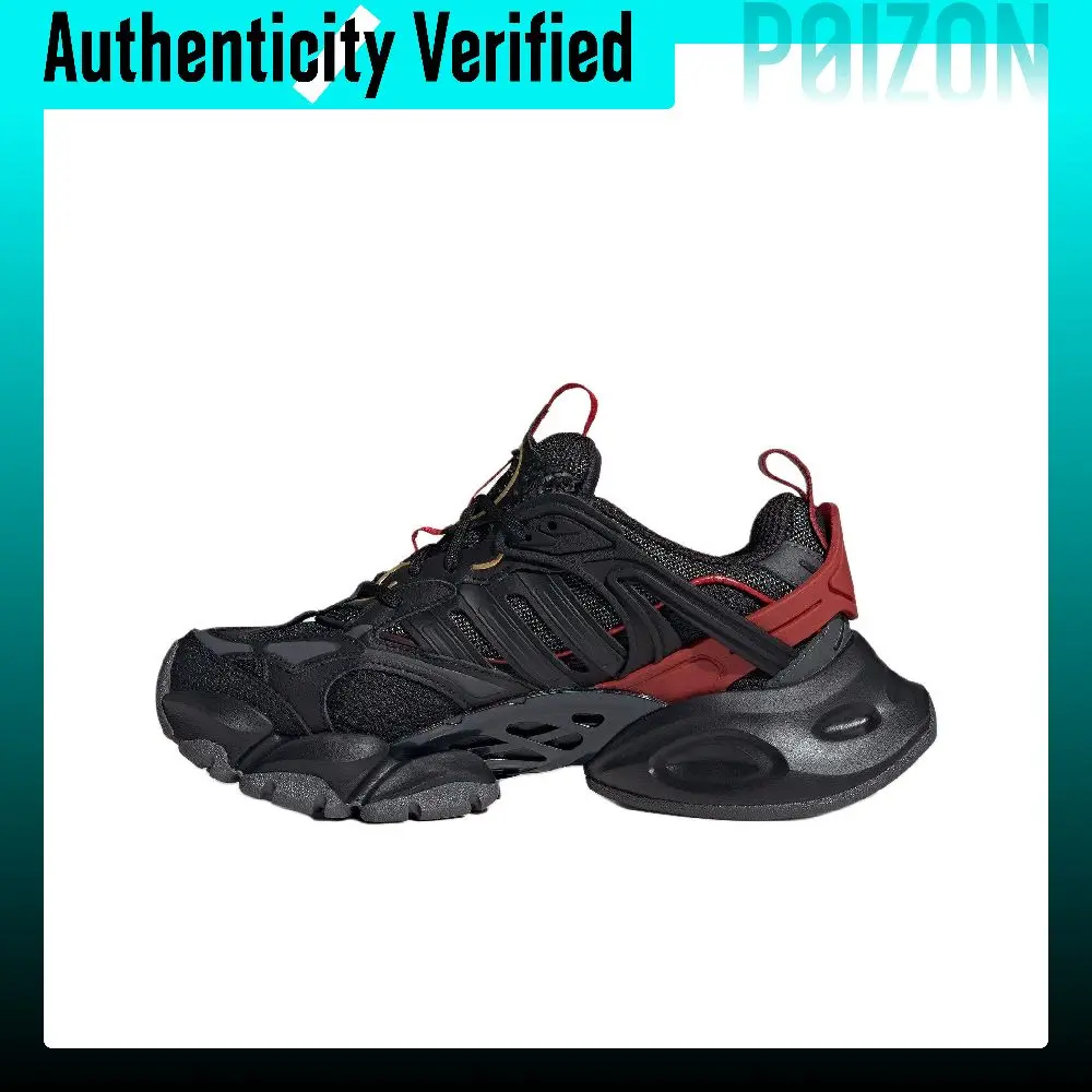 Adidas XLG RUNNER DELUXE Textile, Leather Low top Chunky Sneakers Unisex Black Red JQ2974