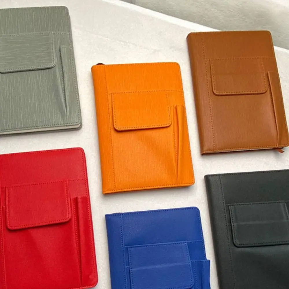 

Fashion A5 Notebook with Pocket To Do List Diary Meeting Minutes Book Stationery Retro PU Leather Notebook Students