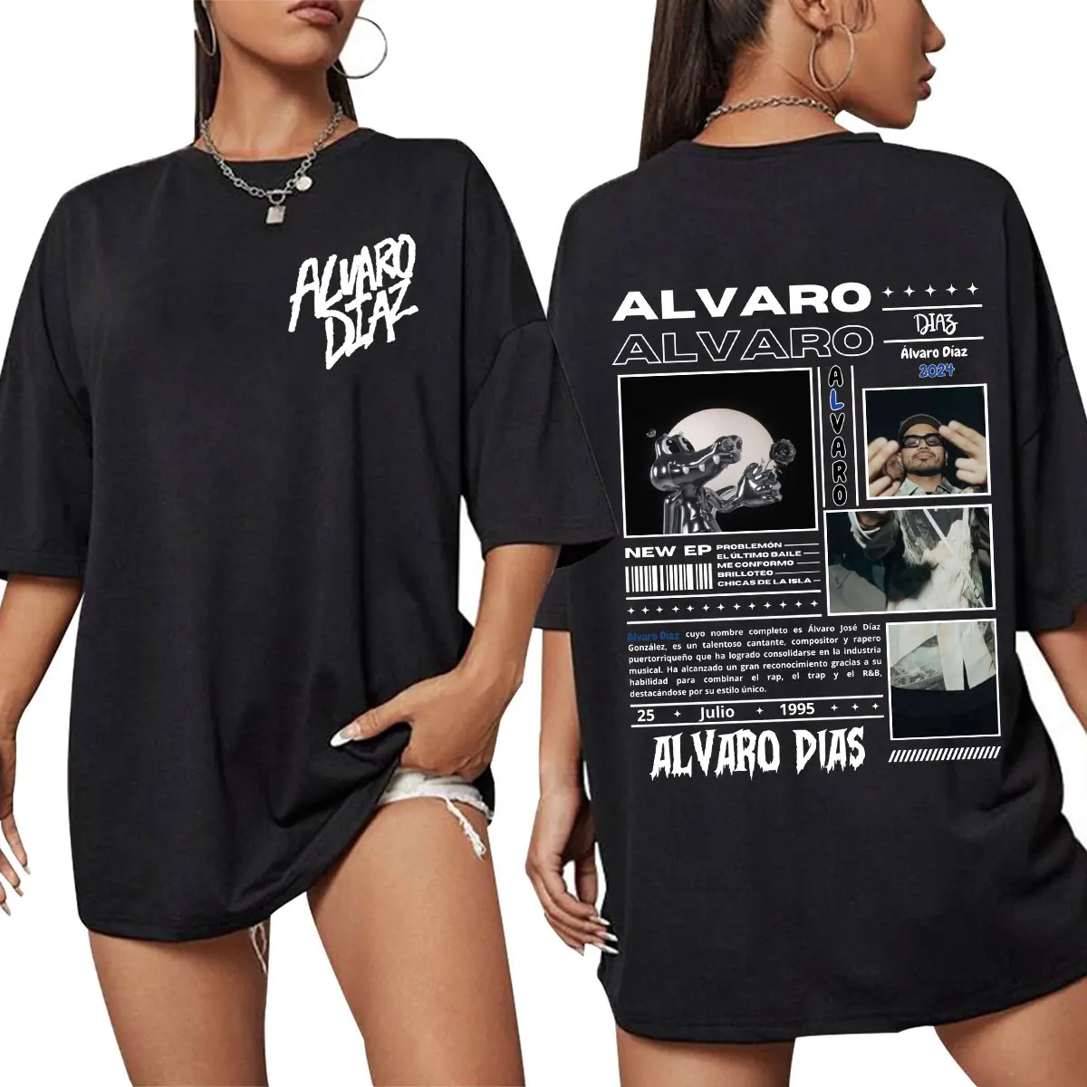 Alvaro Diaz Sayonara Tour Album T Shirt Men Women Clothing Hip Hop Fashion Oversized Short Sleeve T-shirt Casual Cotton T-shirts