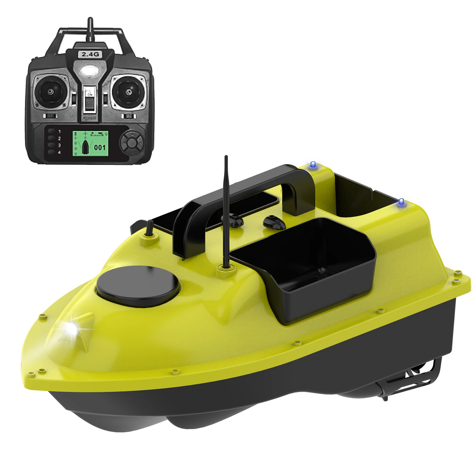 GPS Fishing Bait Boat with 3 Bait Containers Automatic Bait Boat with 400-500M Remote Range