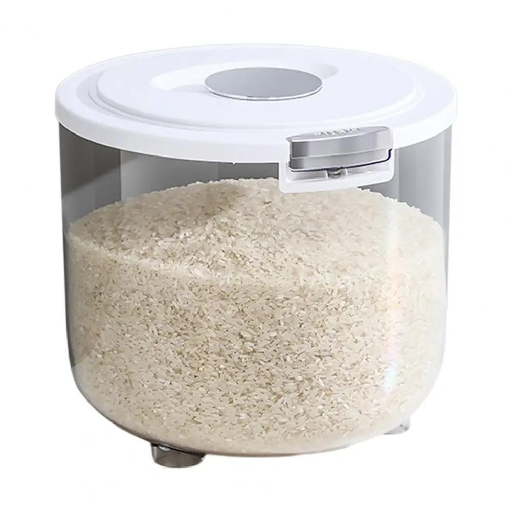 Convenient Lock Design Rice Storage Box Visible Grain Rice Storage Box Smooth Edge Cereal Dispenser Household Supplies