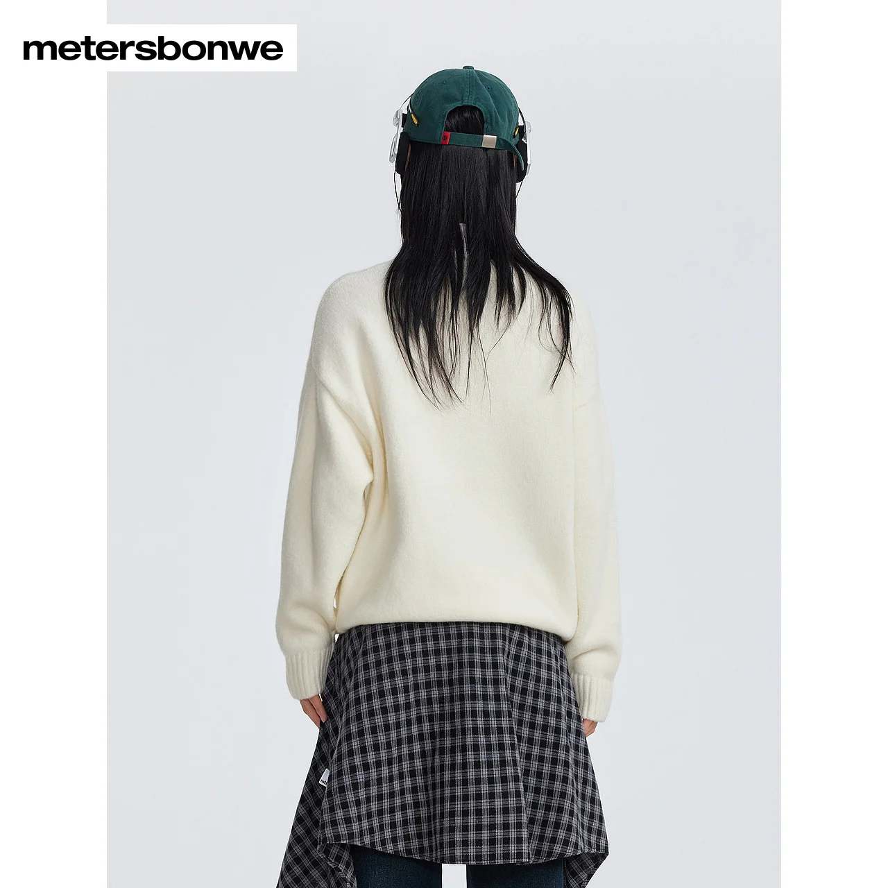 Metersbonwe-suéter suave de manga larga con cuello redondo para mujer, jersey holgado con cuello liso, ropa básica cálida para ir al trabajo para invierno