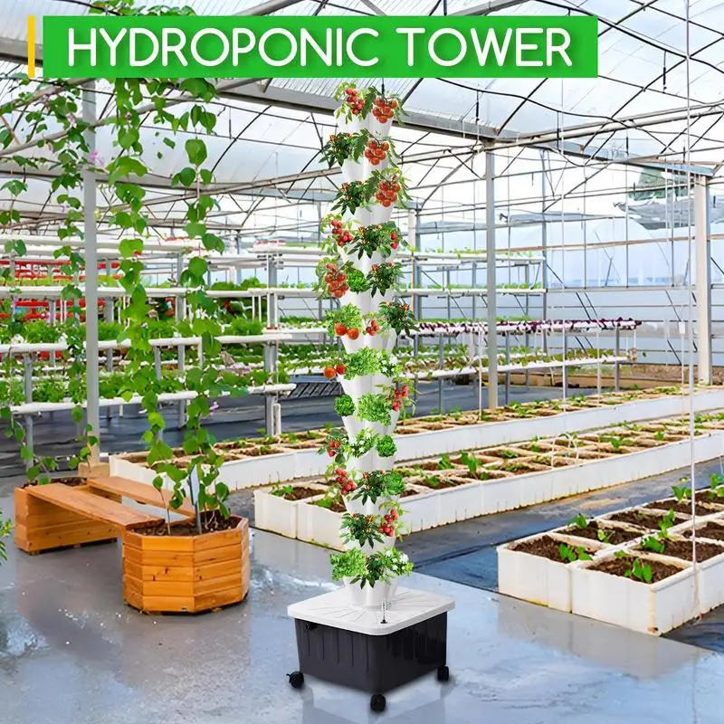 Plant Tower Outdoor Hydroponic 12-layer Hydroponic Tower For Strawberries 60 Slots Fruit Planting Tower American Specifications