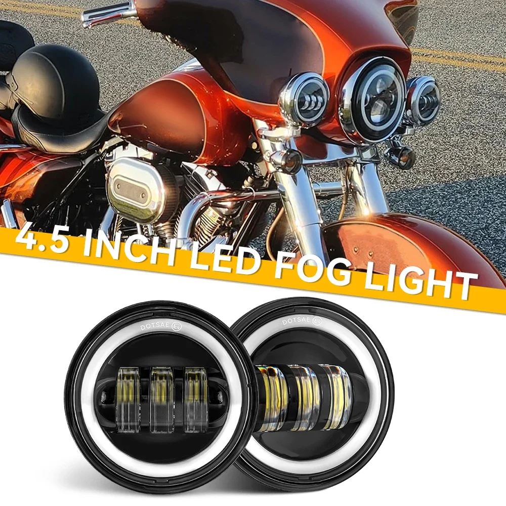 2PCS 4.5Inch Motorcycle Led Fog Light DRL 30W Waterproof 4 1/2 Auxiliary Passing Lamp For Motorcycles Harley Fog Lamp