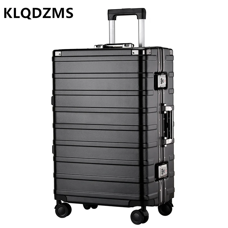 KLQDZMS High Quality Suitcase All Aluminum Magnesium Alloy Trolley Case 20 "24 Inch Boarding Box Men's Business Rolling Luggage