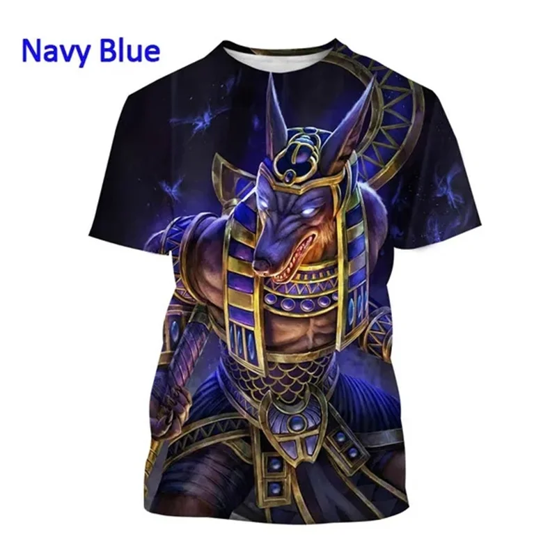 Grim Reaper Anubis 3D Printed T Shirt Ancient Egyptian God Eye of Egypt Pharaoh Fashion Harajuku Round Neck Short sleeve T-shirt