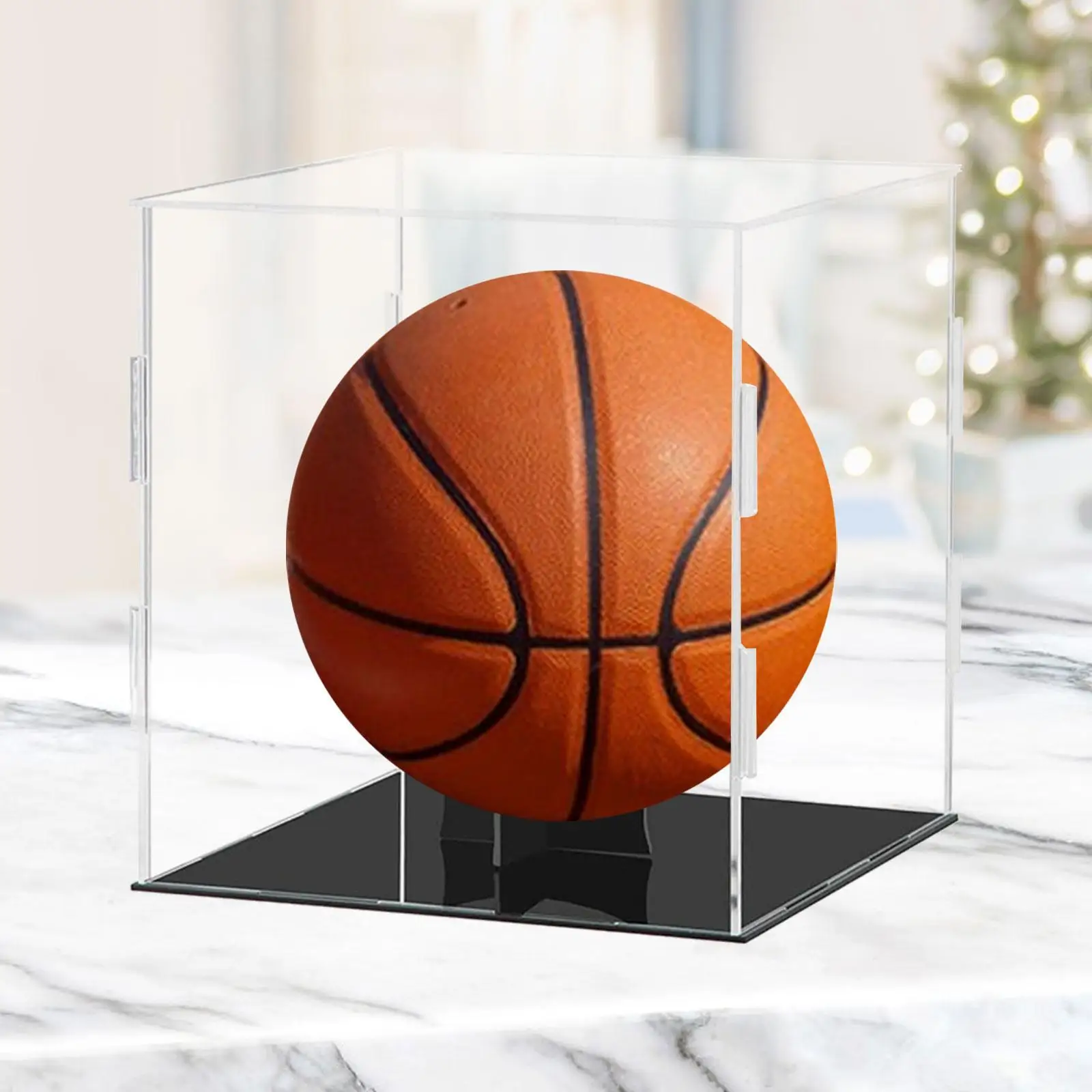 

Acrylic Basketball Display Box Presentation Box Football Showcase for Miniature Figurines