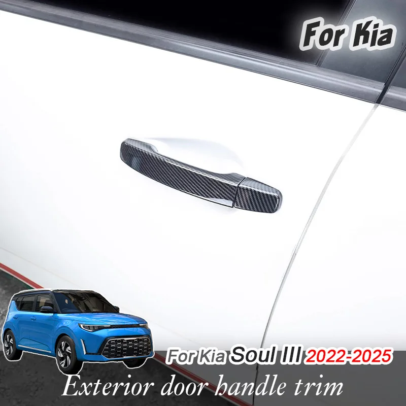 

For Kia Soul III 2022 2023 2024 2025 Car Exterior Door Handle Outer Bowls Cover Protector Trim Frame Sticker Accessories Kit