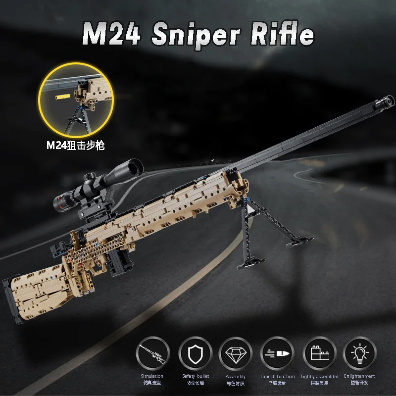 Balle en Mousse pour Fusil de Sniper avec 20 balles Souples, Fusil de Sniper avec Lunette pour Enfants Unisexes, Ensemble de Jeu Blaster pour garçons, Enfants et Adultes - 98k