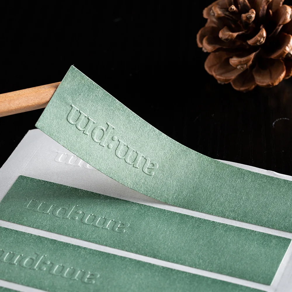 カスタム高級粘着包装ラベル、エンボス加工特殊テクスチャ装飾ステッカー（ビジネス用）