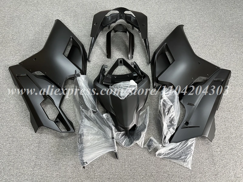 4 hadiah baru ABS Kit fairing penuh sepeda motor cocok untuk Ducati 848 evo 1098 1198 Set Bodywork kustom hitam Matte