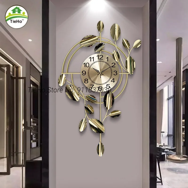 Nordic Luxury Art Decoration Clocks, Fashion Creative Wall Clock, Living Room Mute Watch, Metal Home Wall Decor, Wall 3D Hanging