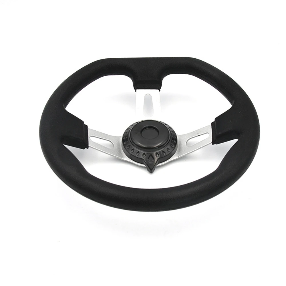 Off-Road Kart Steering Wheel 270mm 3 Spokes Vehicle PU Foam Interior Steering Wheel Universal for ATV Go Kart - Black