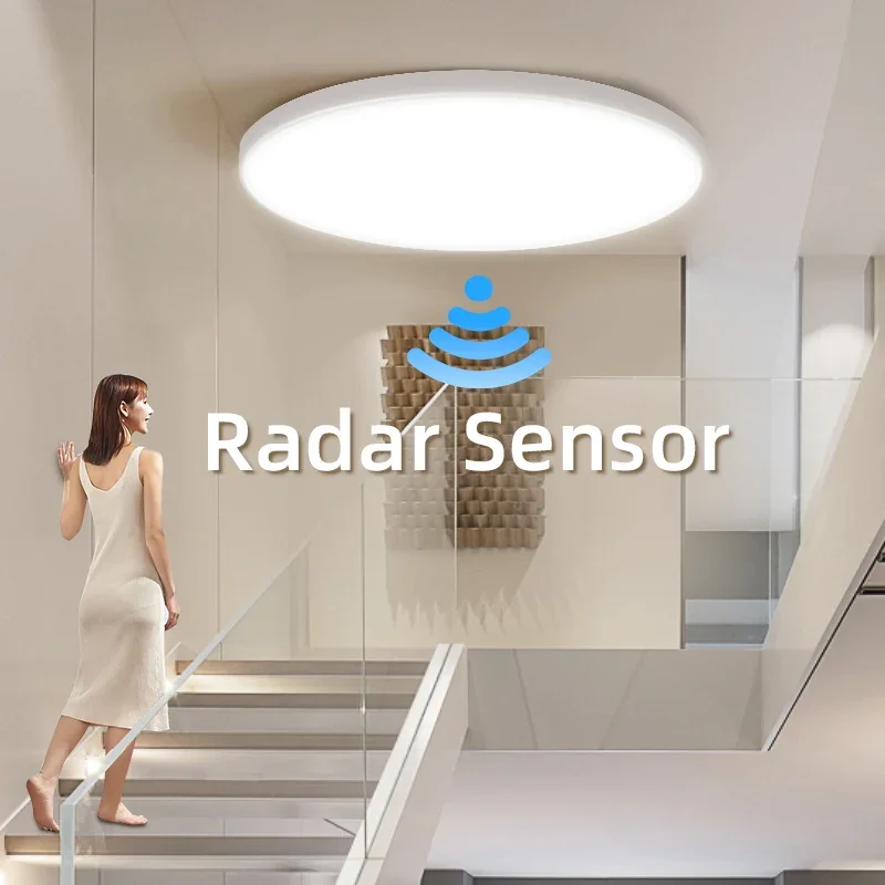 Radar Sensor Light Motion LED Sensor Ceiling Lamp, Ceiling Lighting, Garage Room, Hallways, Aisle Ceiling Lights, Stair Balcony