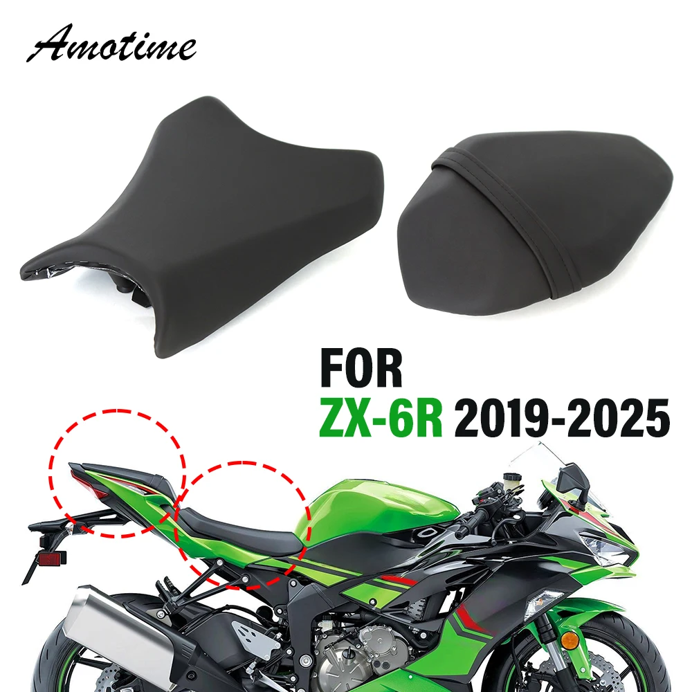 Motorcycle Front Rear Passenger Seat Pillion Cushion For Kawasaki ZX6R ZX636 ZX-6R 636 ZX 6R 2019 2020 2021 2022 2023 2024 2025