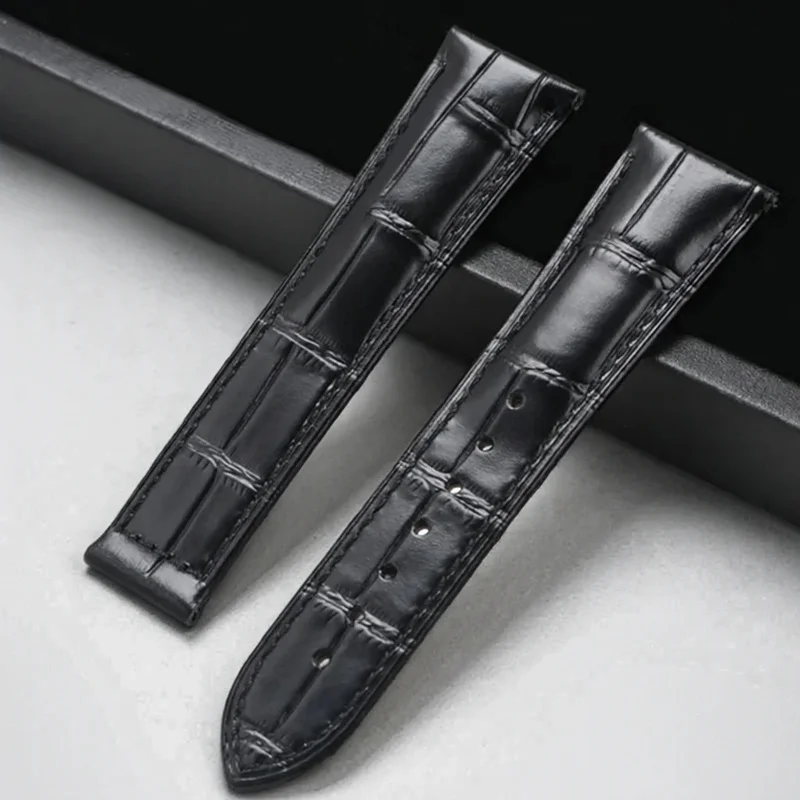 20mm Genuine Leather Strap for Ome 300 600Seamaster Speedmaster Folding Buckle Waterproof Calfskin Watch Band Bracelet