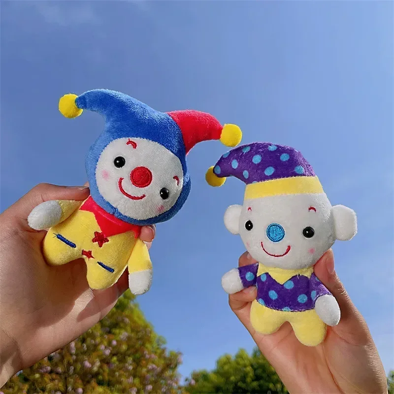 Lovely Circus Clown Doll Keychains Colorful Stuffed Toy Clown Student Schoolbag Ornament Funny Keychains