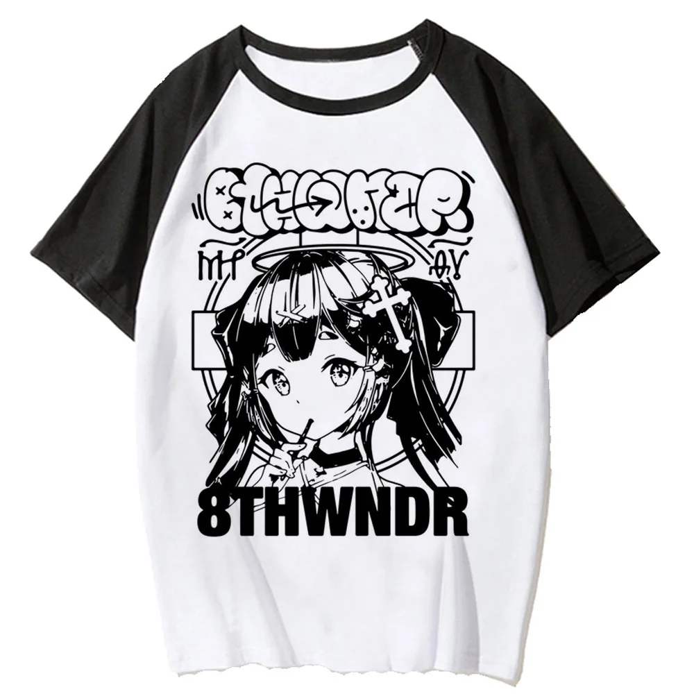 

Y2k Cyber Manga Funny t shirt women streetwear pattern patterned Tee girl manga clothes