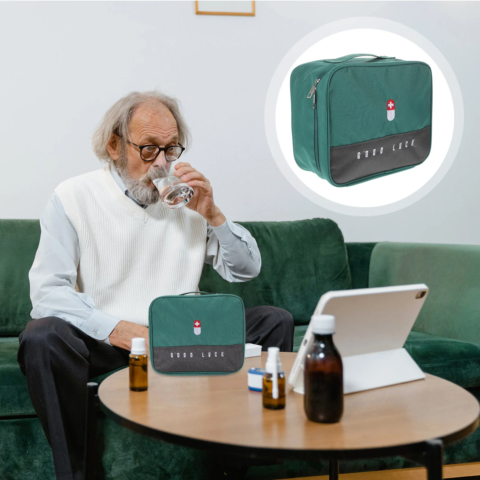 

Сумка первой помощи, портативный медицинский органайзер, многосеточная сумка для хранения бытовых лекарств, дорожная уличная сумка для лекарств, водонепроницаемая