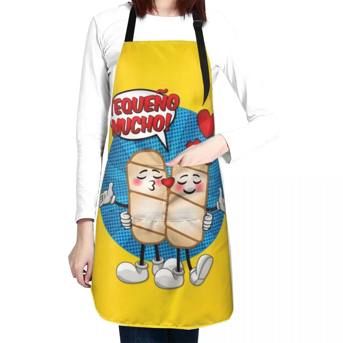 Teque?o Mucho - Love - Venezuelan Fast food - Comic style Apron cookings for women Kitchen Things And For Home Apron