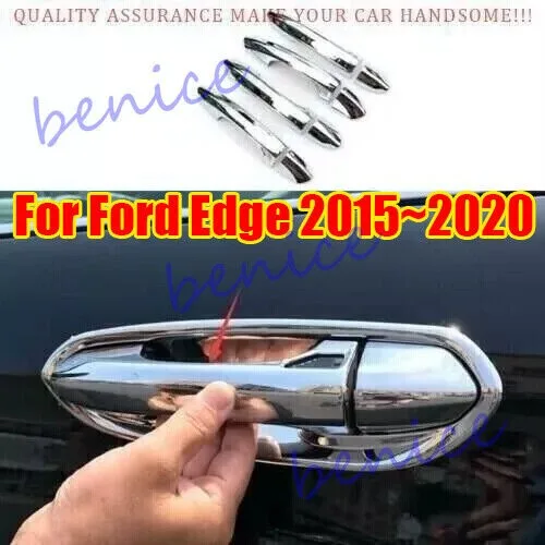 

For Ford Edge 2015~2020 Chrome Exterior Side Smart Door Handle Cover Trim 8PCS
