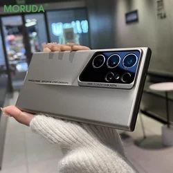 Матовый ультратонкий чехол-накладка Mecha PC для Samsung Galaxy S22 S23 S24 S25 S26 Ultra Plus FE с полной защитой объектива из стекла