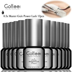 Gollee Power Glue Master 0.5s Lash Extension 10/12pcs No Stimulating Low Odor Pro Set Eyelash Extensions Bonder Glue Supplies