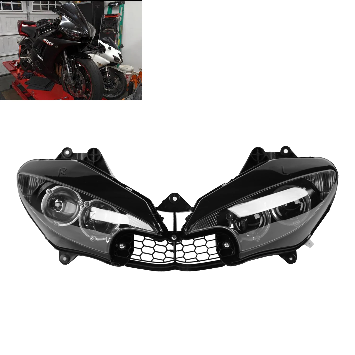 Motorcycle Headlight Headlamp Head Light Lamp Assembly For Yamaha YZF 600 R6 2003 2004 2005 YZF-R6 03 04 05