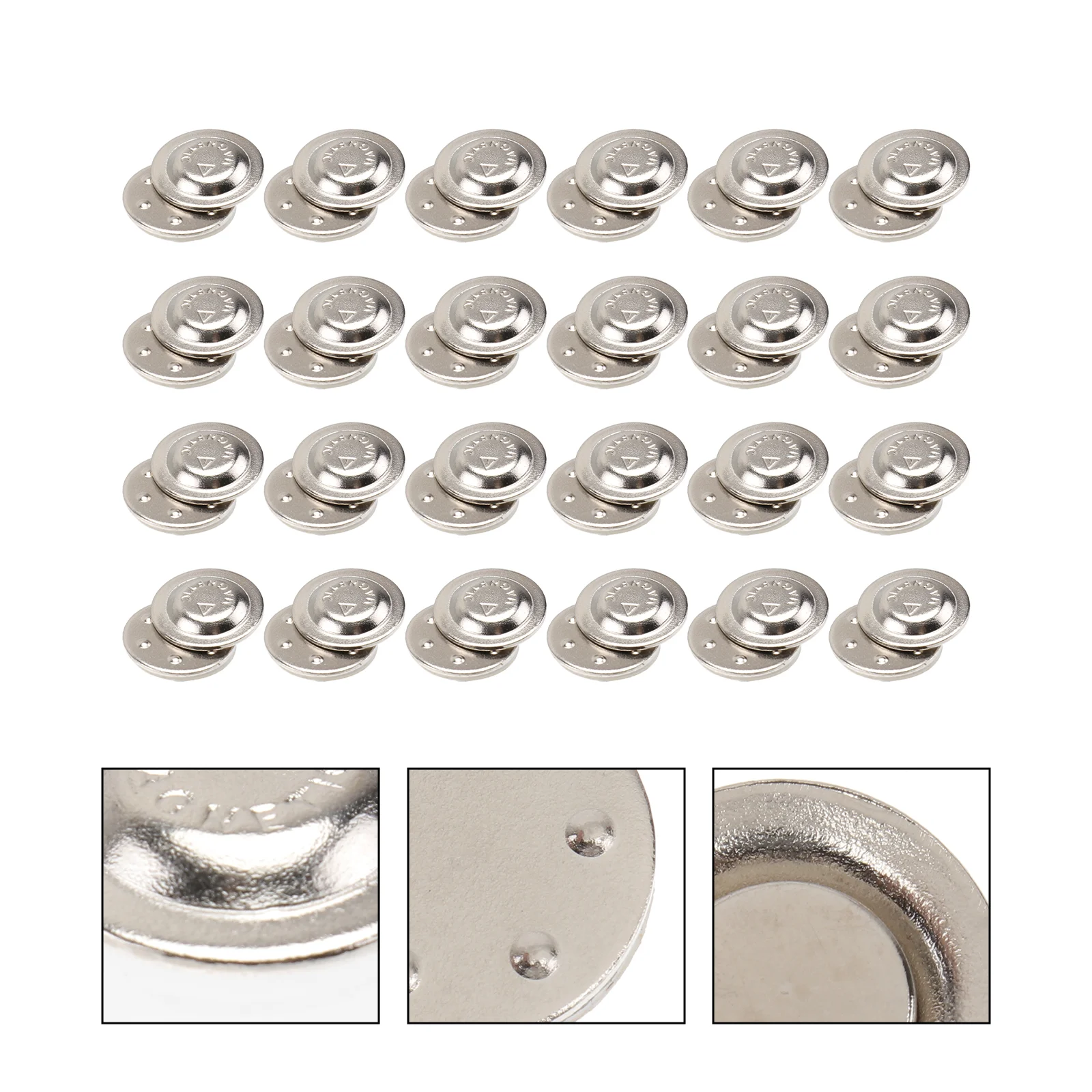 24 Pcs Magnetic Brooch Snap Buttons Alloy Scarf Buckle Silver Clothing Jewelry Accessories No Hole Damage Free Pin Hold Card