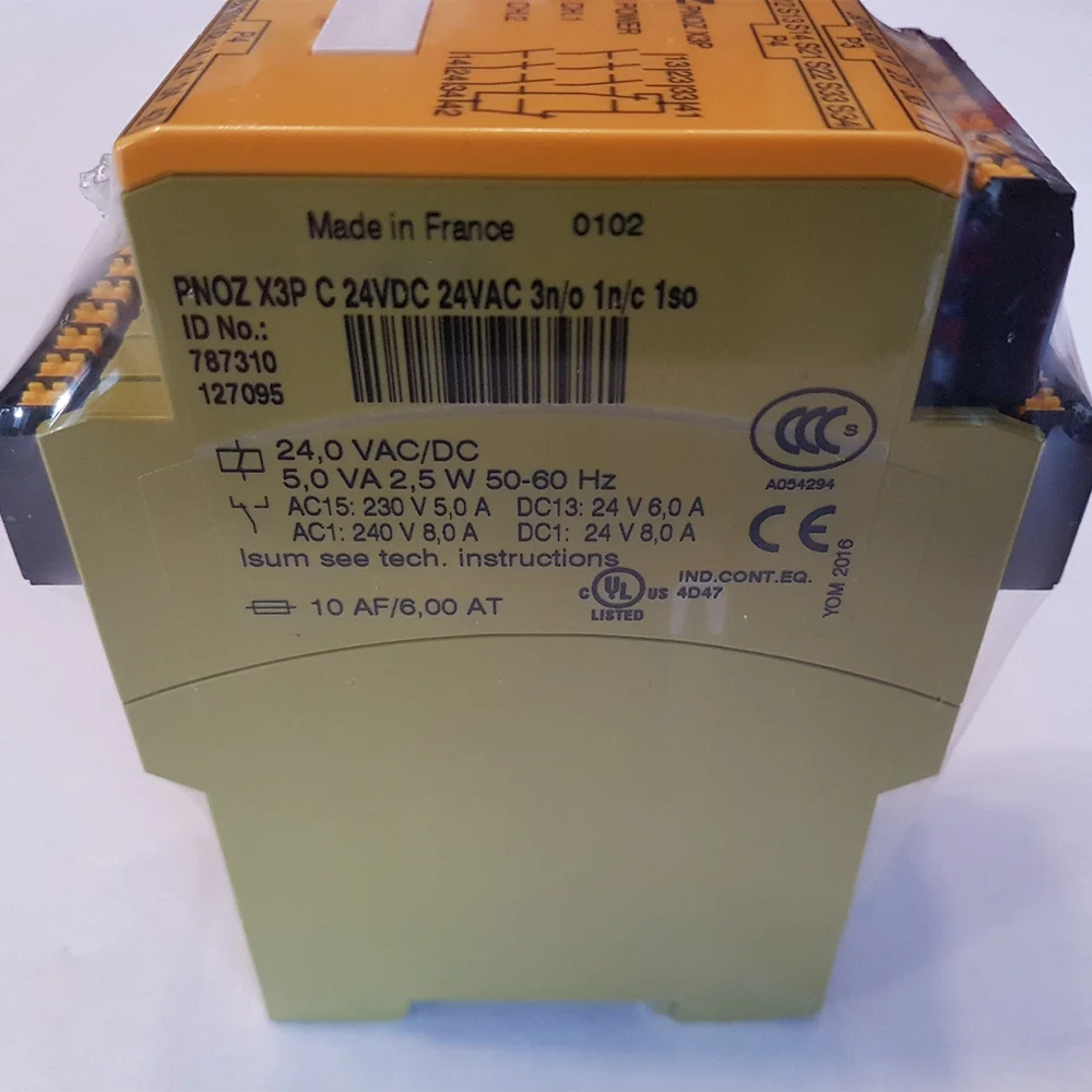 For Pilz PNOZ X3P C 24VDC 24VAC 3n/o 1n/c 1so 787310 Safety Relay Module