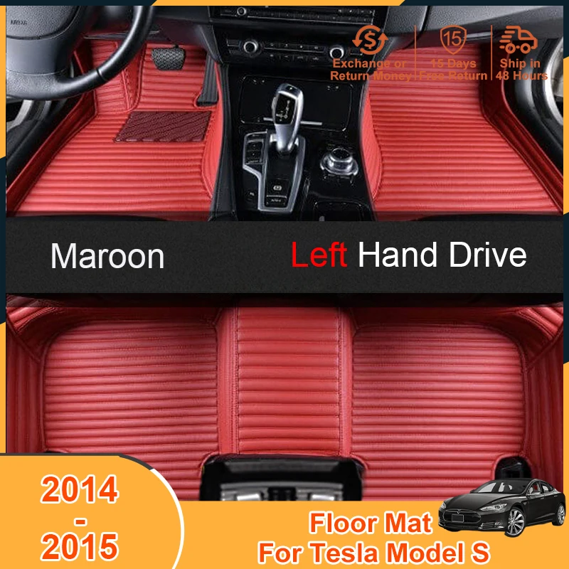 

2014-2015 Floor Mats for Tesla Model S 2014 2015 Accessories Carpets Left Hand Drive Foot Pad Cover XPE Leather Non-Slip Scratch