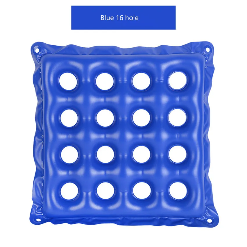 Inflatable PVC Seat Cushion Household 16 Hole Square Air Cushion Anti Pressure ulcer Square Cushion Wheelchair Seat Cushion